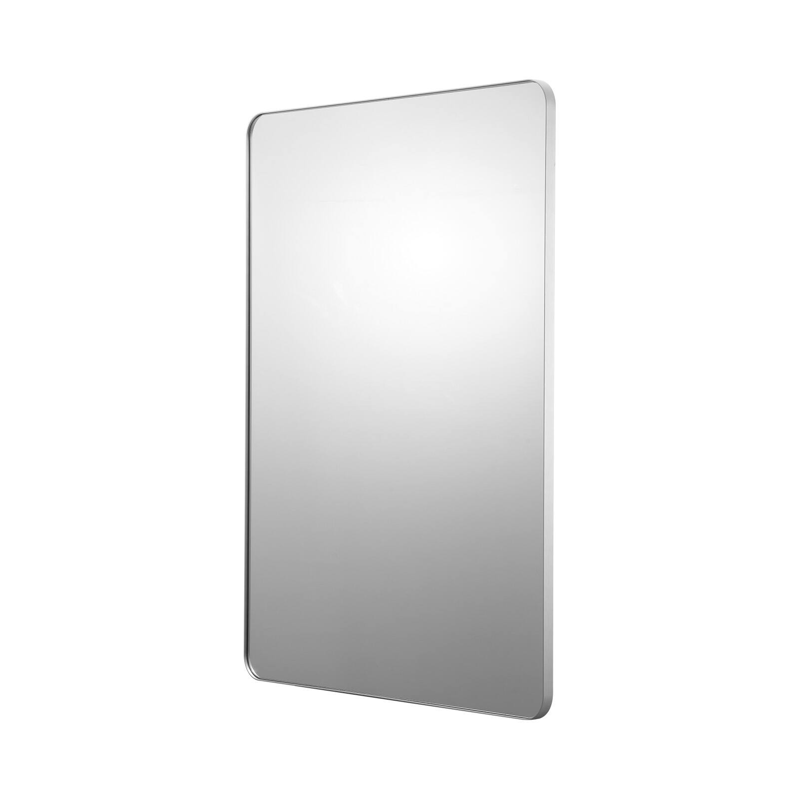 Alt View 5. VEVOR - Wall Mounted Makeup Mirror, 0.15" Thick, 36" x 48" Mirror with Aluminium Alloy Frame & Explosion-Proof Film - Sliver.