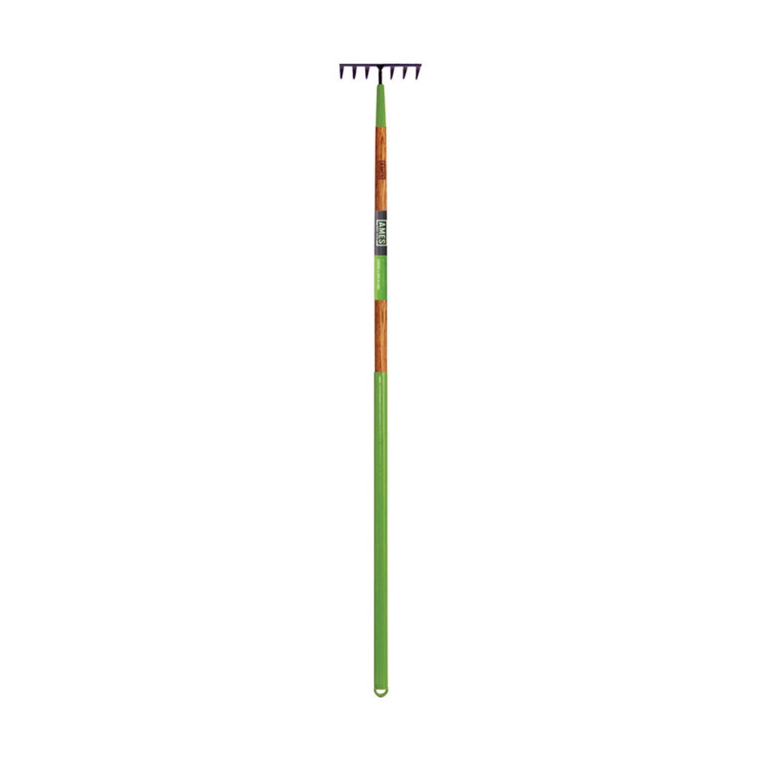Front. Ames - Ames 50.5 in. 7 Tine Steel Level Rake Wood Handle.