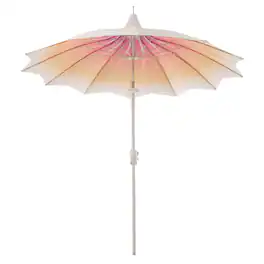 Yardgrace - 9ft Patio Umbrella with light,Outdoor Market Table Umbrella UV Protection for Backyard,Garden,Pool,Deck - Gradient Pink No base