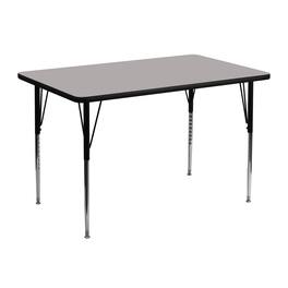 Emma + Oliver - 30x48 Rectangle HP Laminate Adjustable Activity Table - Gray