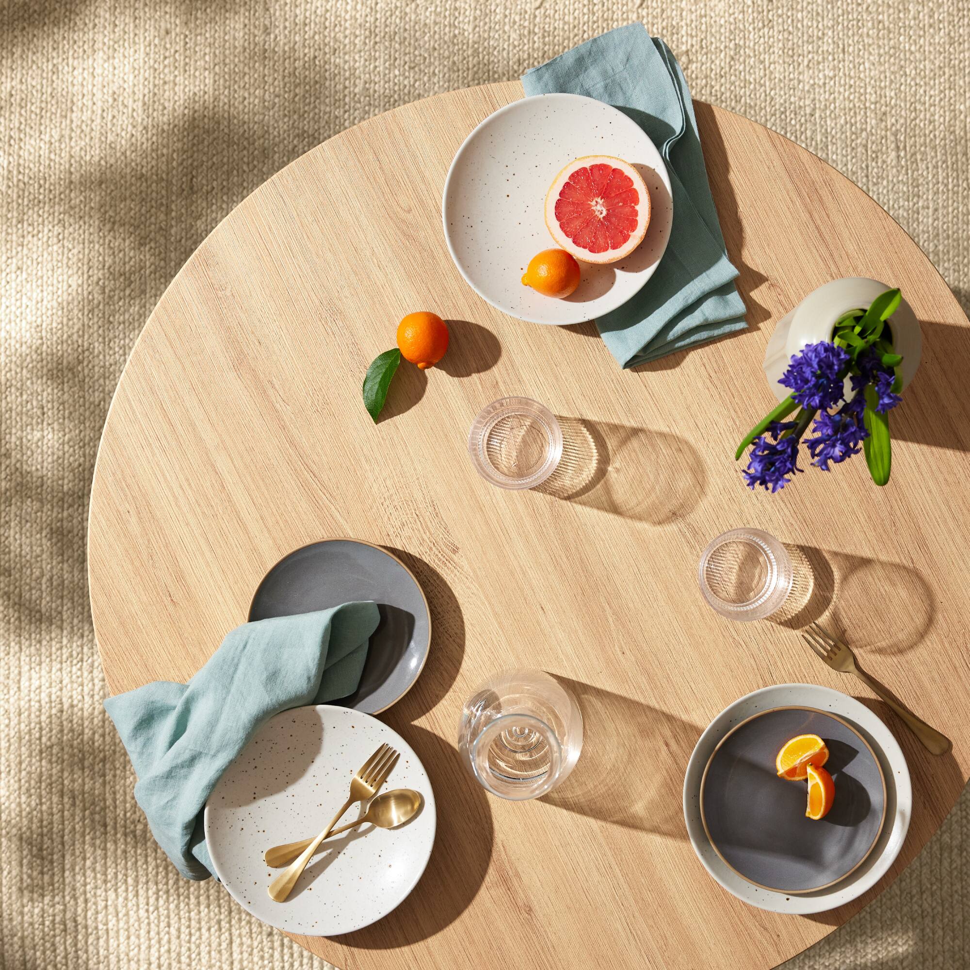 Alt View 3. Best Choice Products - Round Mid-Century Modern 35.5in Dining Table, Dinette for Home or Kitchen w/Wood Finish Steel Legs - Natural.