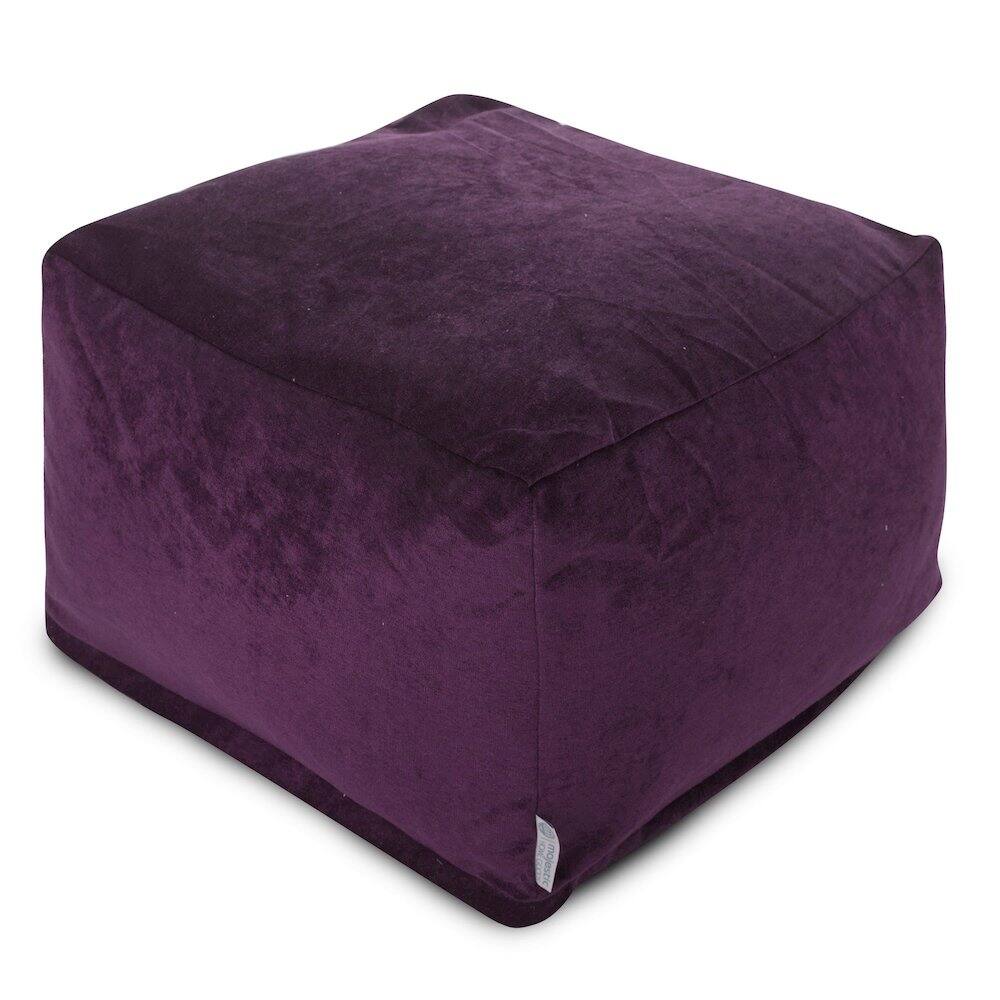 Front. Majestic Home - Ottoman Pouf Villa Aubergine - Purple.