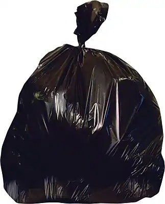 Front. Heritage Bag - X-Liner 40-45 Gallon Industrial Trash Bag, 40" x 46", Low Density, 1.5 Mil - Black.