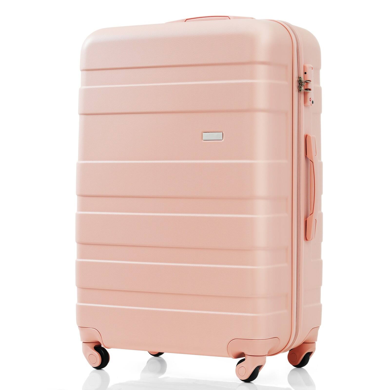 Alt View 2. Ecooso - ABS Hardshell Luggage Sets 3 Piece Spinner Suitcases，TSA Lock, Lightweight Durable Hardside Travel Set 20/24/28 Inch - Pink.