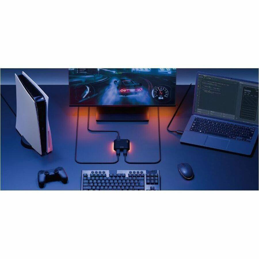 Alt View 2. Aten Technology - 2-Port 8K HDMI Switch - Black.