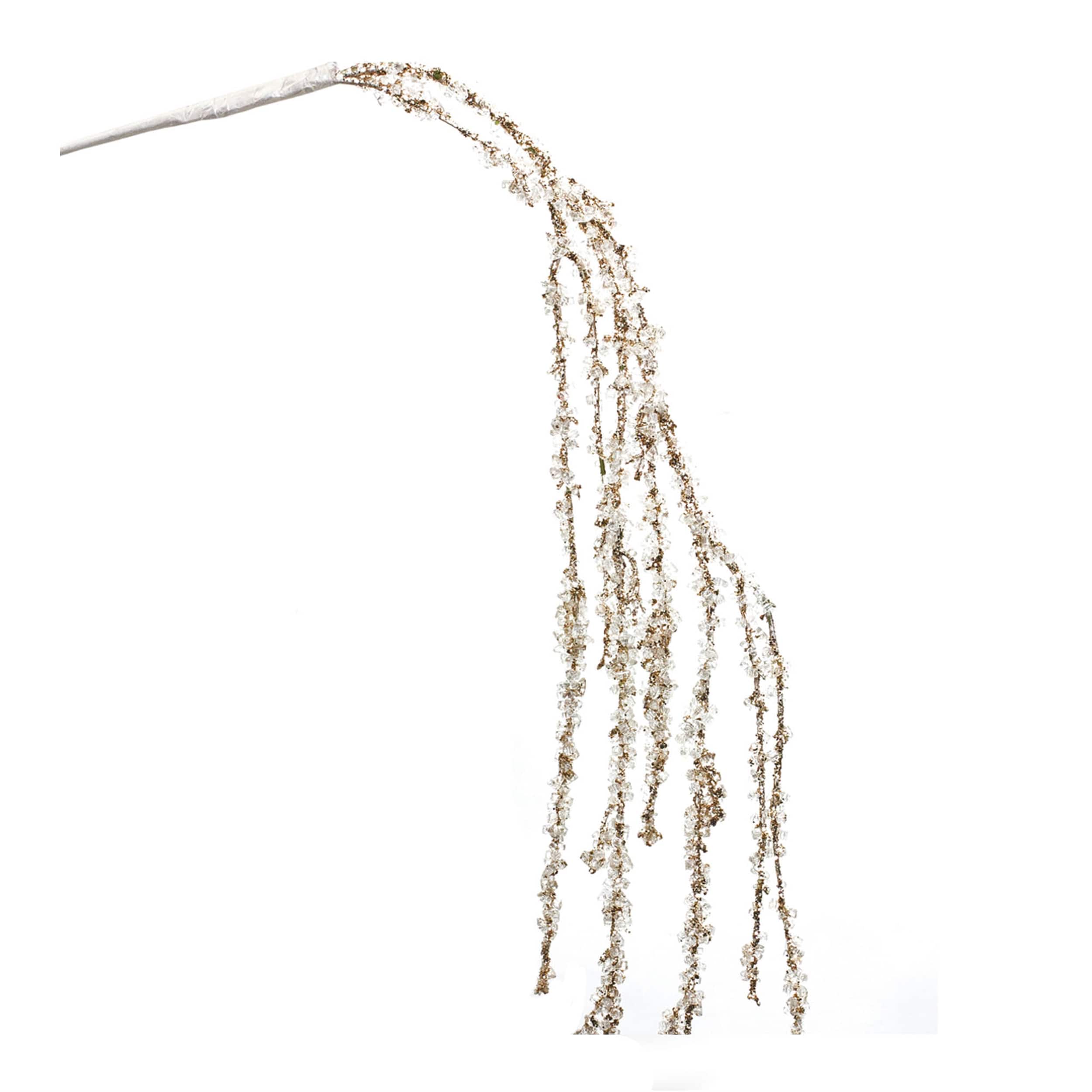 BreeBe - Silver Glitter Branch (Set of 2) - White, Silver