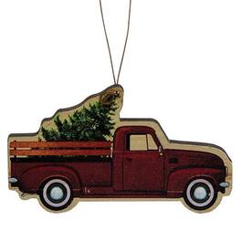 BreeBe - *Fresh Cut Tree Truck Ornament - Red, Green