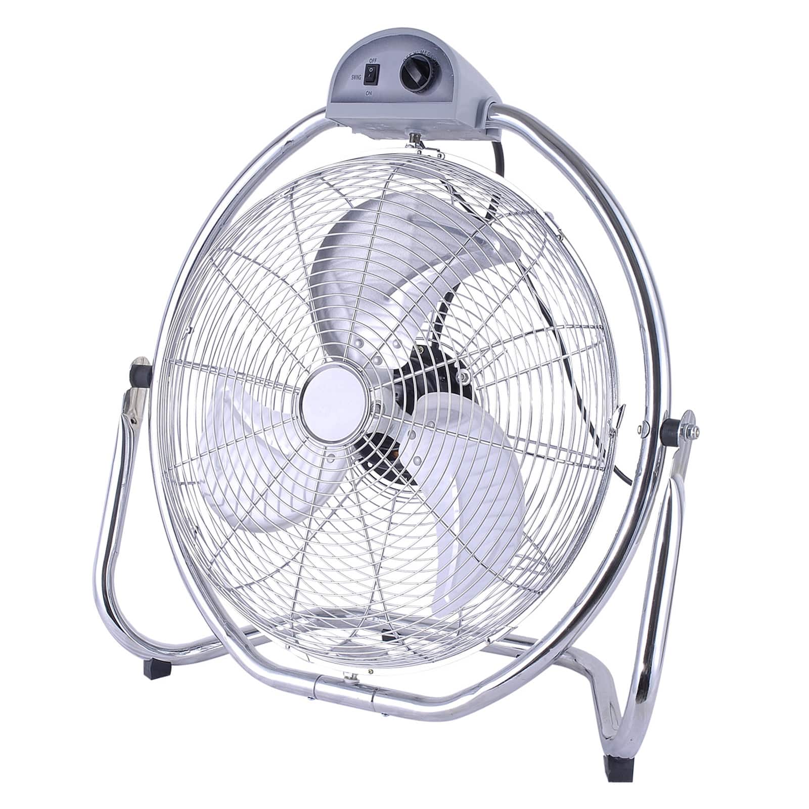 Optimus - 20 in. Grade Oscillating High Velocity Fan with Chrome Grill - Silver