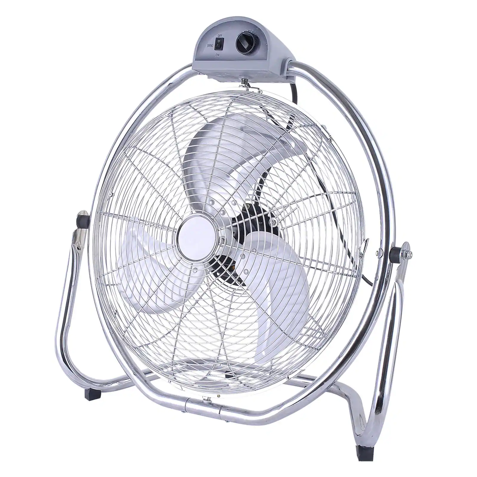 Front. Optimus - Optimus 20 in. Grade Oscillating High Velocity Fan with Chrome Grill - Silver.