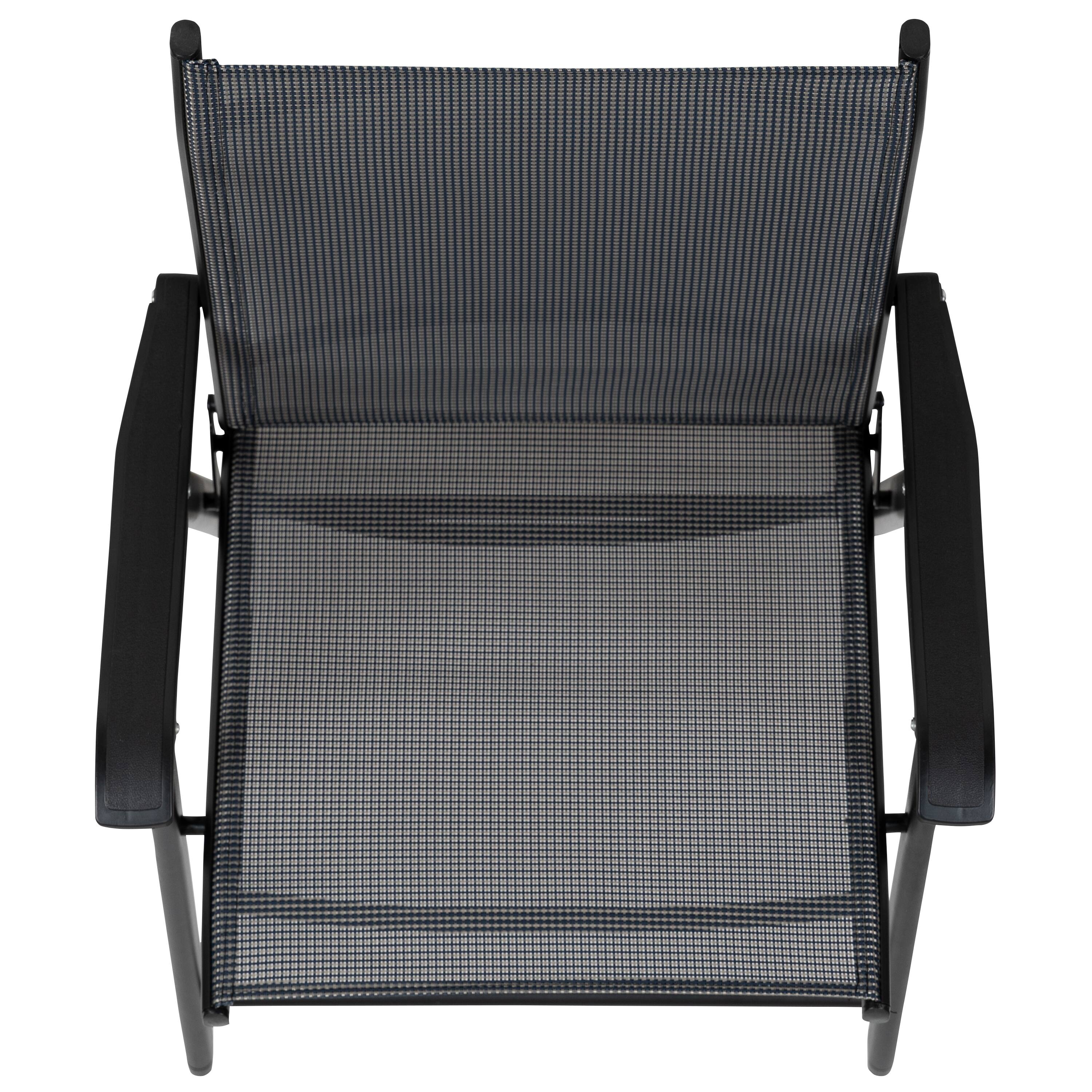 Alt View 9. Emma + Oliver - Outdoor Folding Patio Sling Chair / Portable Chair (2 Pack) - Gray.