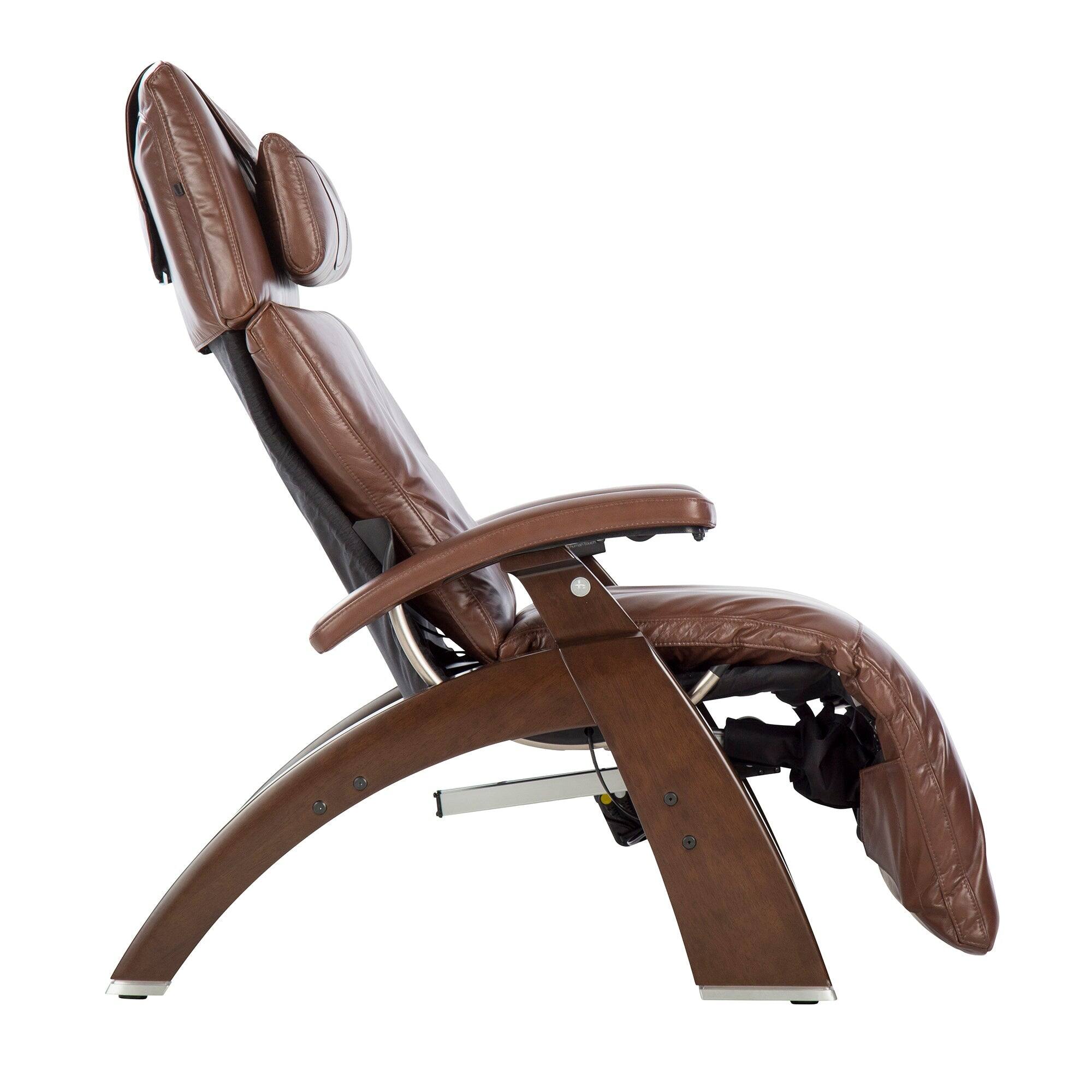 Front. Human Touch - Human Touch Perfect Chair PC-610 Omni-Motion Power Zero Gravity Recliner with Independent Back & Leg Adjustments - Dark Walnut / Oak Premium Leather / Supreme.