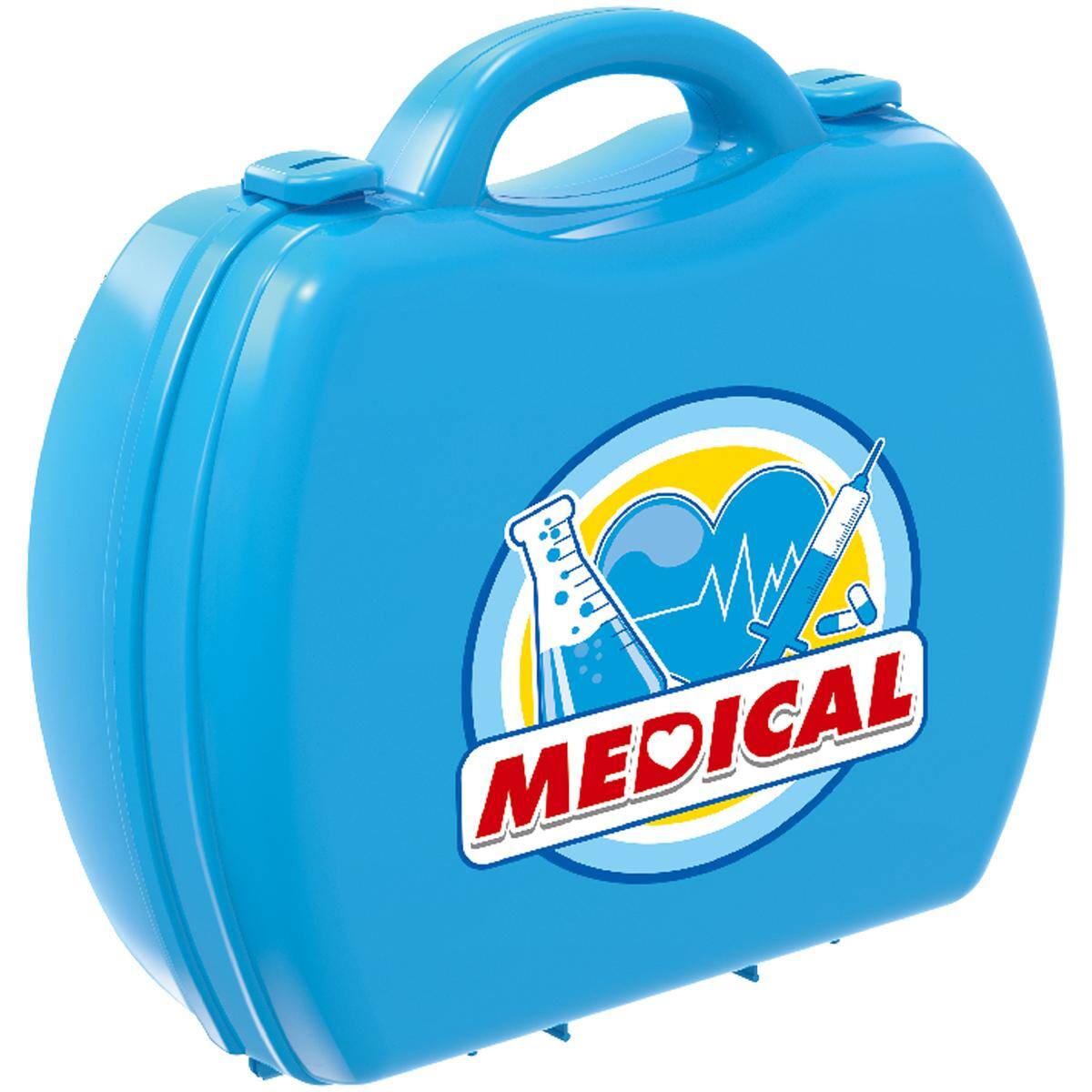 Angle. JuzToys - 18pcs Doctor Kit for Toddlers 3-5, Pretend Play Doctor Kit for Kids, Toy Medical Kit with Case Playset – Blue - Blue.