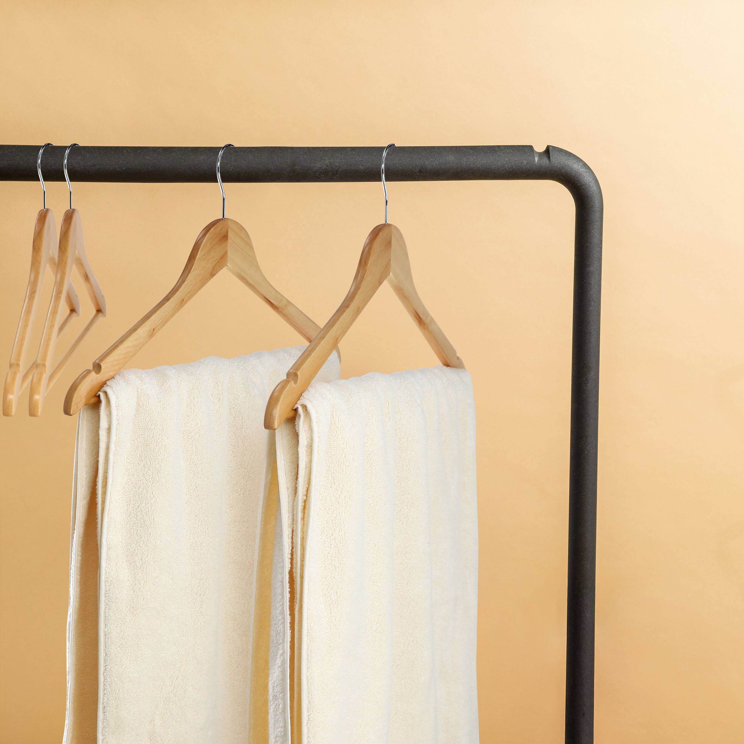 Alt View 4. MegaChef - MegaChef 20 Piece Acacia Wood Swivel Hook Hanger Set in Light Brown - Brown.