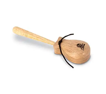 Front. Latin Percussion - Wood Castanets with Handle Handheld Percussion Instrument.