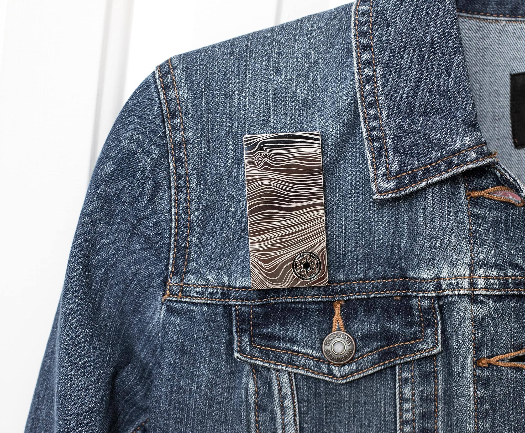 Alt View 3. SalesOne LLC - Star Wars: The Mandalorian Beskar Credit 3-Inch Magnetic Replica Pin - Silver.