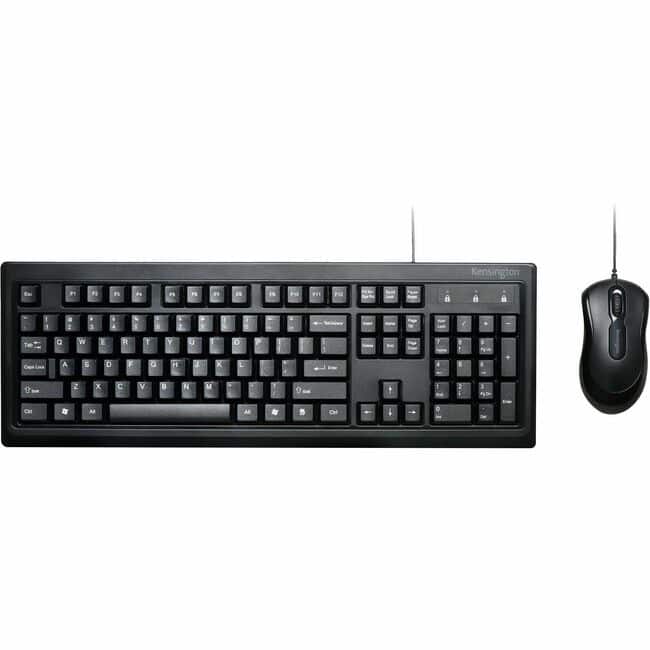 Kensington - ValuKeyboard Desktop Set - Wired - USB Type A Cable Keyboard - Black - USB Type A Cable Mouse - Optical - Unknown