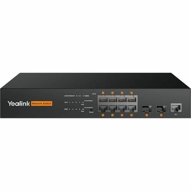 Yealink - RCH80 Ethernet Switch - 8 Ports - Manageable - Gigabit Ethernet - 10/100/1000Base-T, 1000Base-X - 2 Layer - Unknown