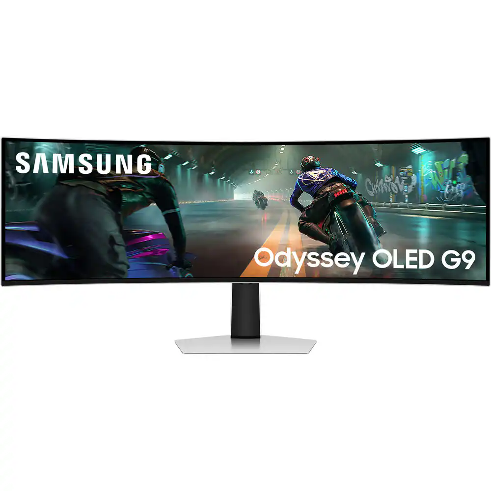 Samsung - 49 inch Odyssey G9 Dual QD-OLED Curved Ultrawide Gaming Monitor LS49DG910SNXZA - Silver