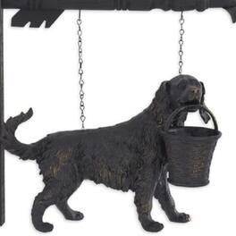 K&K Interiors - Dog with Basket Arrow Replacement Sign 13 inch - Arrow Sold Separately - Black