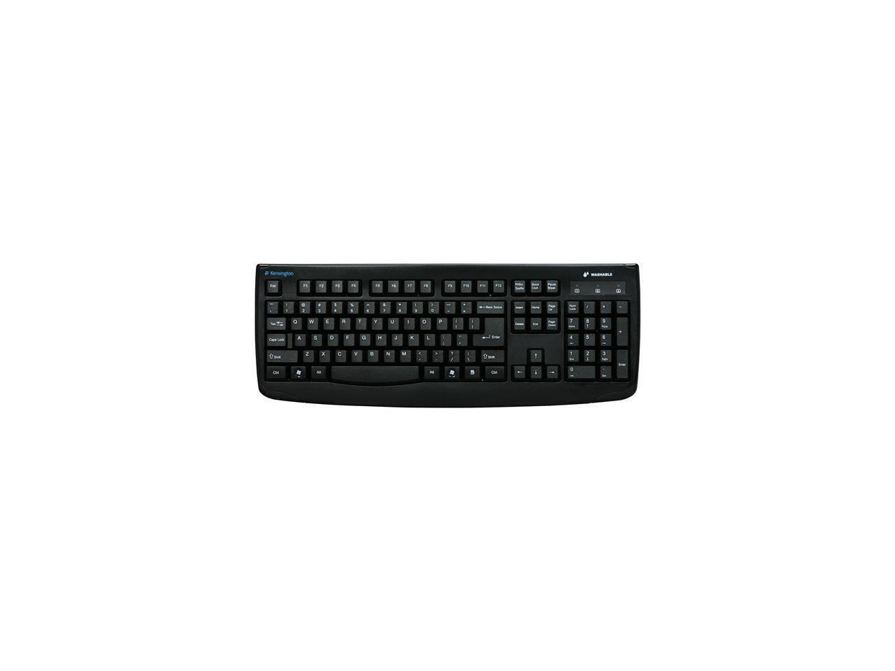 Alt View 1. Kensington - Kensington Pro Fit K64407US Black 104 Normal Keys USB or PS/2 Wired Standard Washable Keyboard - Black.