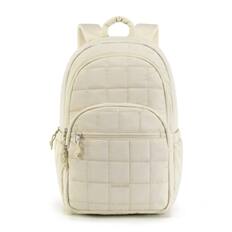 Front. Bagsmart - College Backpack, Lightweight Bookbag with 15.6 inch Laptop Compartment, Fashion Daypack for Casual Work Commuter - White.