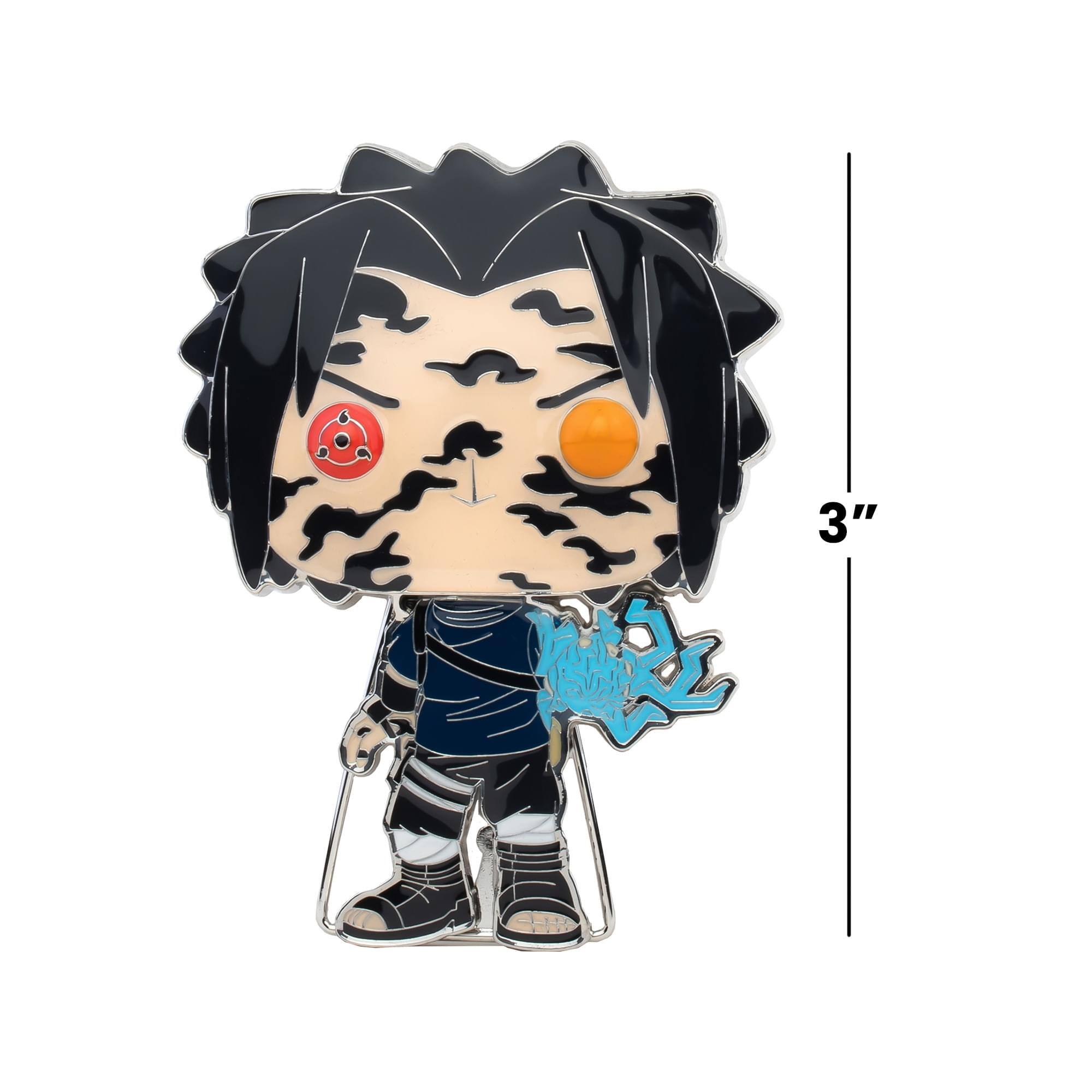 Alt View 3. Funko - Naruto 3 Inch Funko POP Pin | Sasuke - Black.