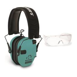 Walker’s - Walker's Razor Slim Electronic Shooting Range Earmuffs and OTG Glasses Kit - Teal