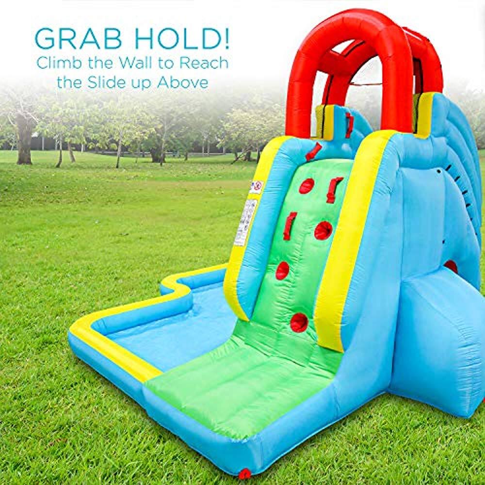 GRAB HOLD!  
Climb the Wall to Reach the Slide up Above