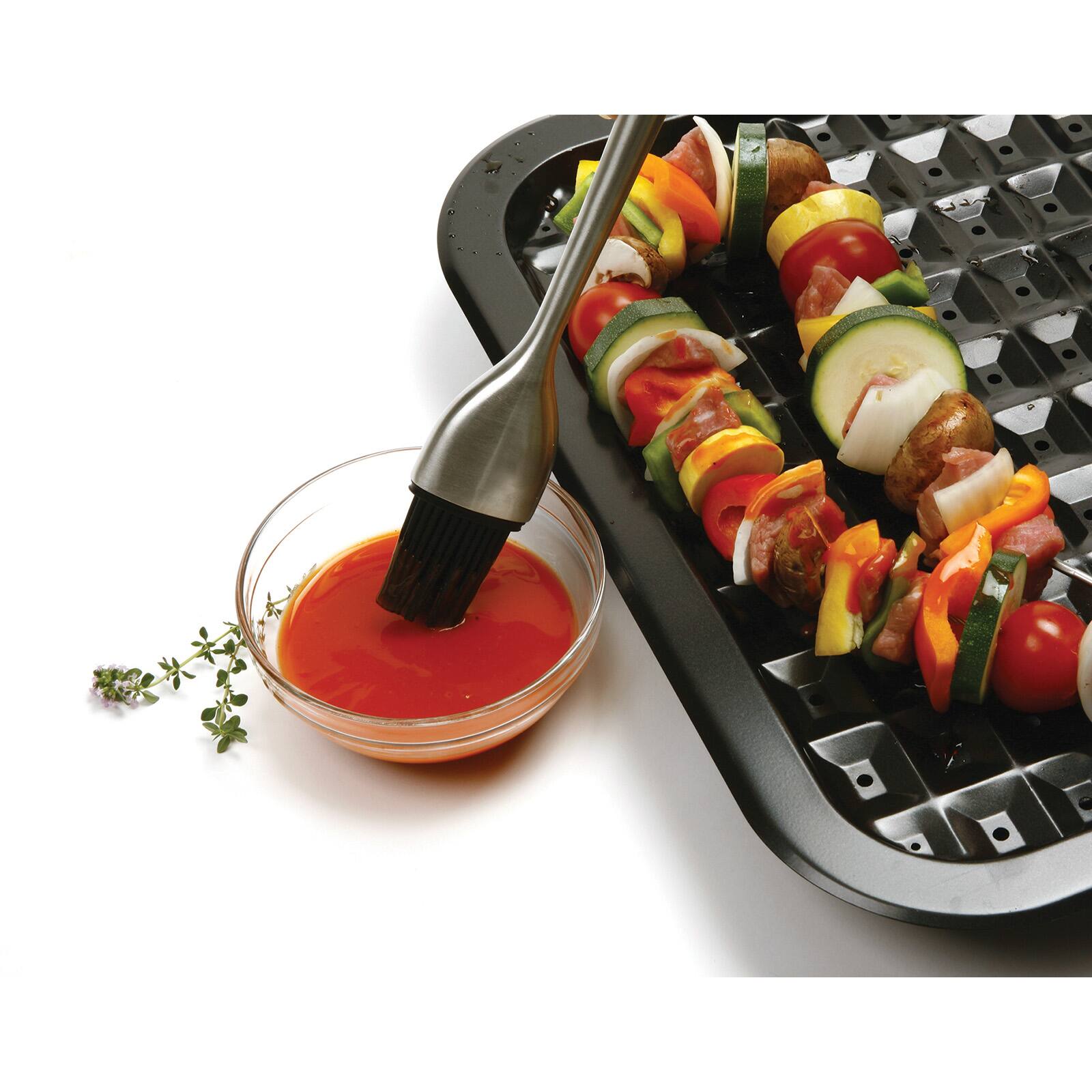 Alt View 5. Norpro - 12-Inch Silicone BBQ Brush with Stainless Steel Handle - Silver.