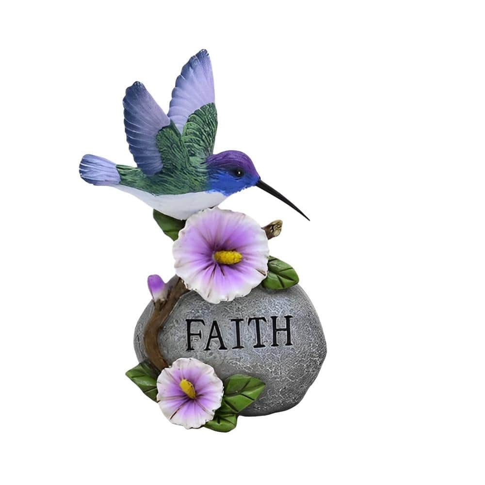 FC Design - 6.5"H Hummingbird with Faith Stone Figurine Computer Desk Tabletop Decoration - Multi-Color