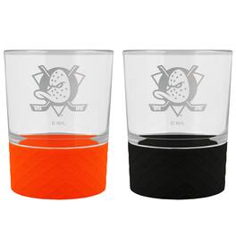 Great American Products - Anaheim Ducks 14oz. Commissioner Rocks Glass Two-Piece Set - Multicolor