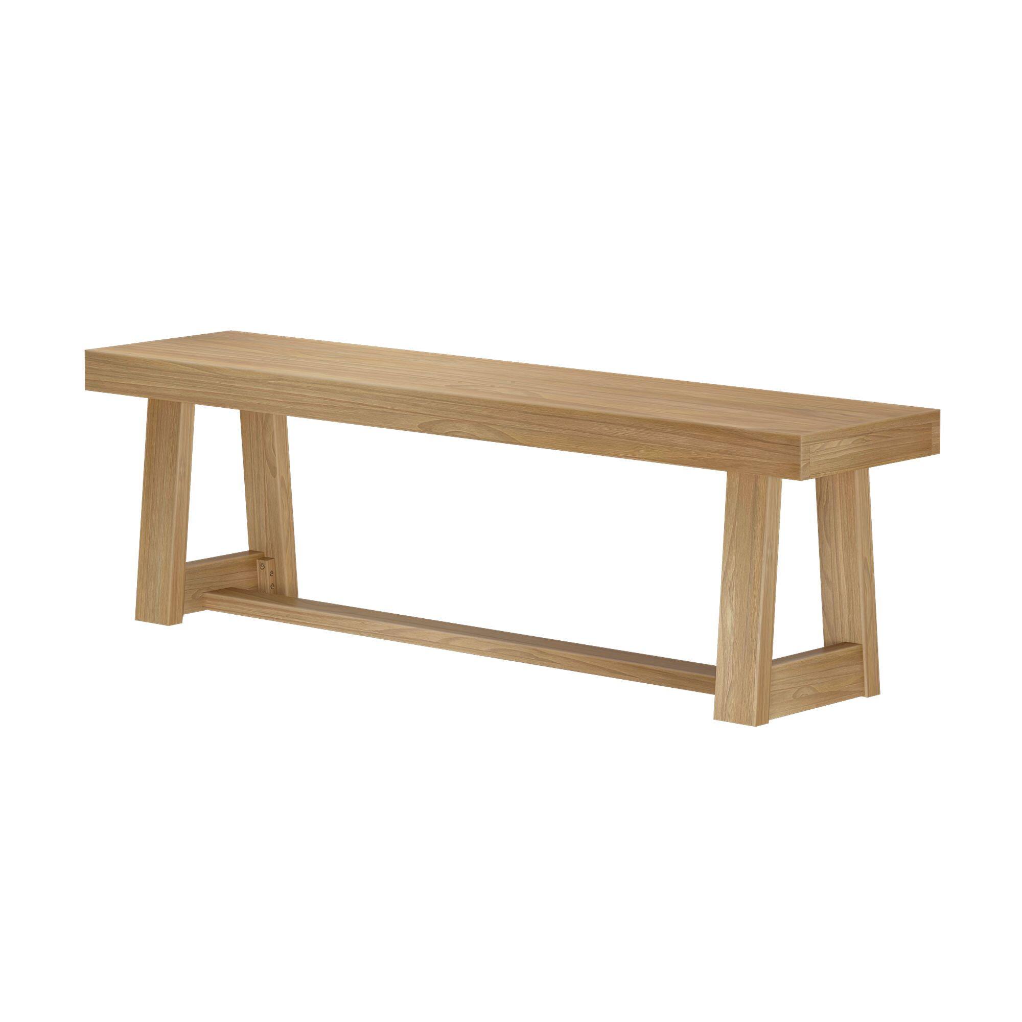 Alt View 2. Plank+Beam - Classic Dining Room Bench (60in / 1520mm), Blonde Wirebrush - Blonde Wirebrush.