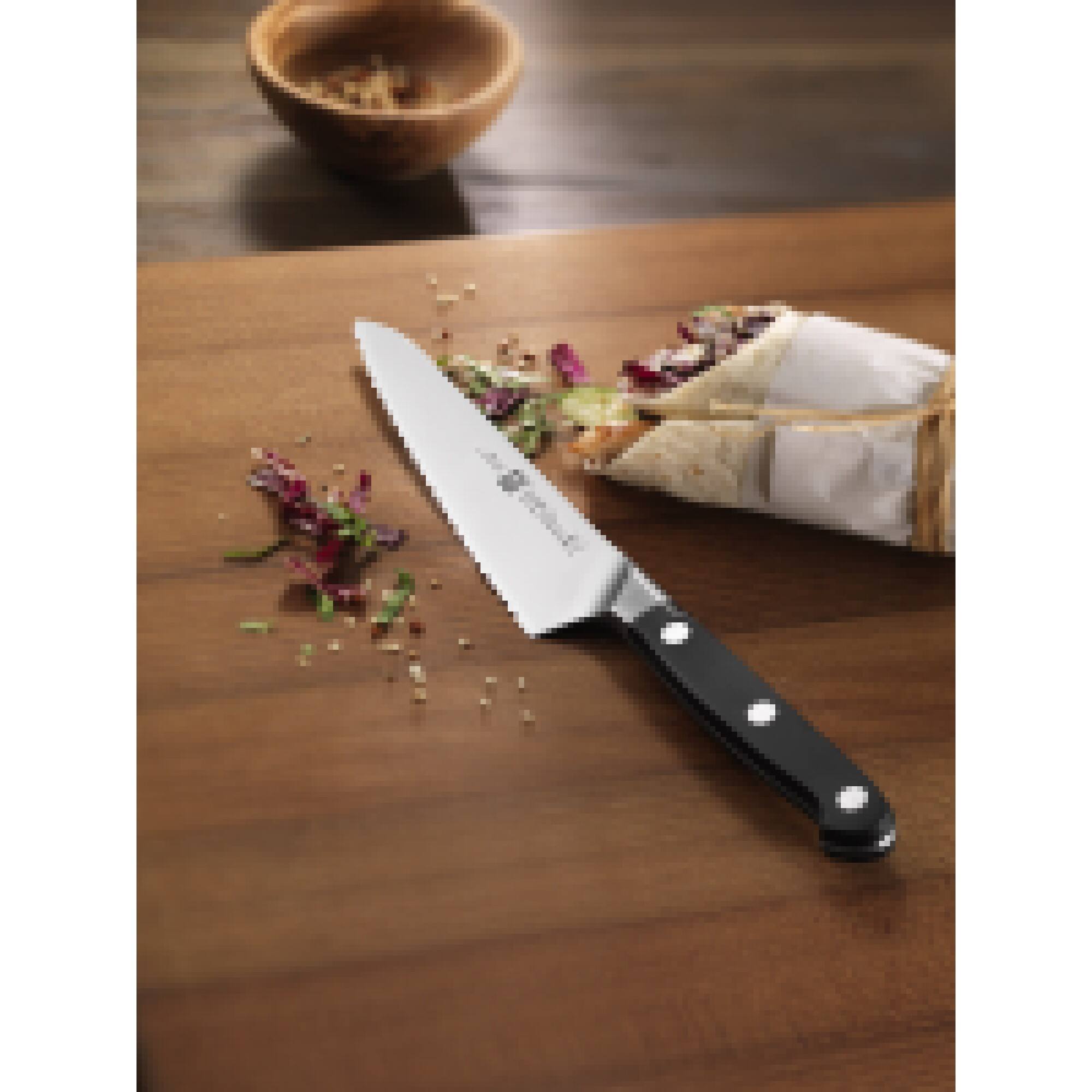 Alt View 2. ZWILLING - ZWILLING Pro 5.5-inch Serrated Prep Knife - Stainless Steel.