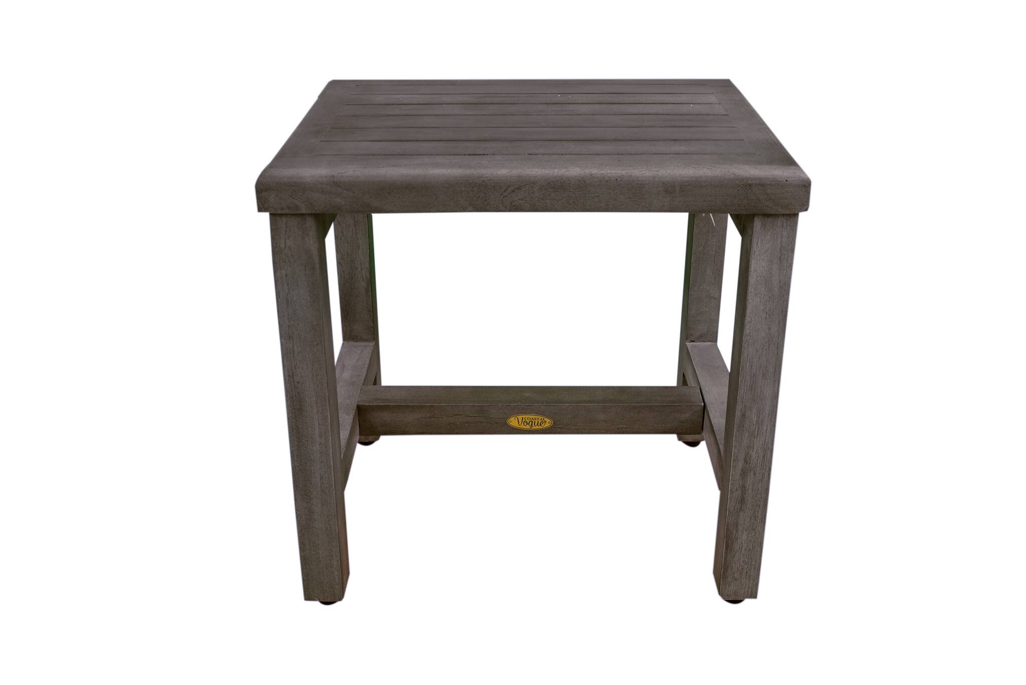 CoastalVogue - Eleganto 18" Wide Shower Bench Finish - Antique Gray