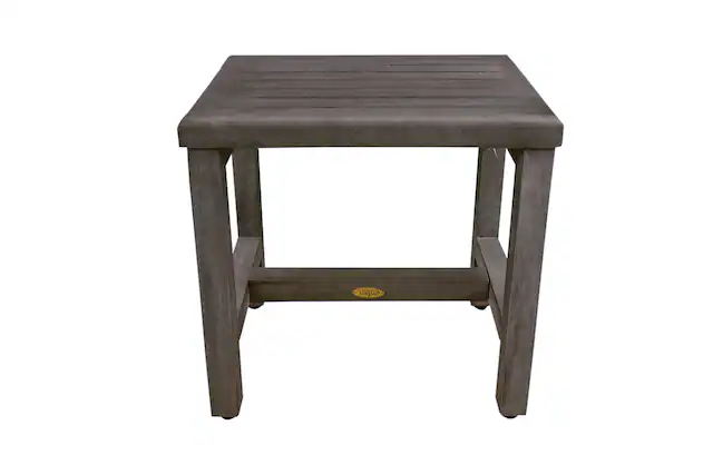 Front. CoastalVogue - CoastalVogue Eleganto 18" Wide Shower Bench in Antique Gray Finish - Antique Gray.