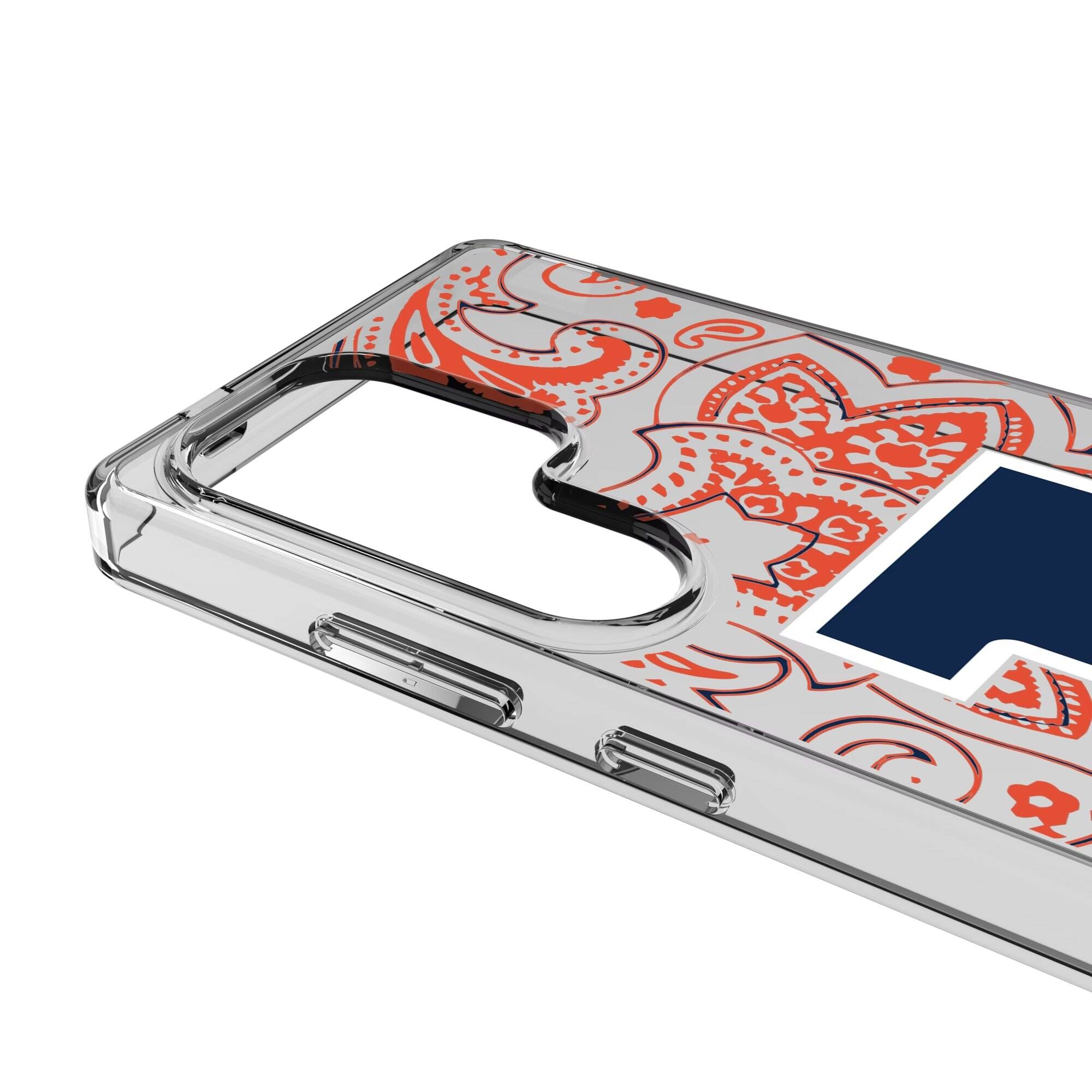 Alt View 2. Keyscaper - Illinois Fighting Illini Paisley Galaxy Clear Case - S24 - Multicolor.