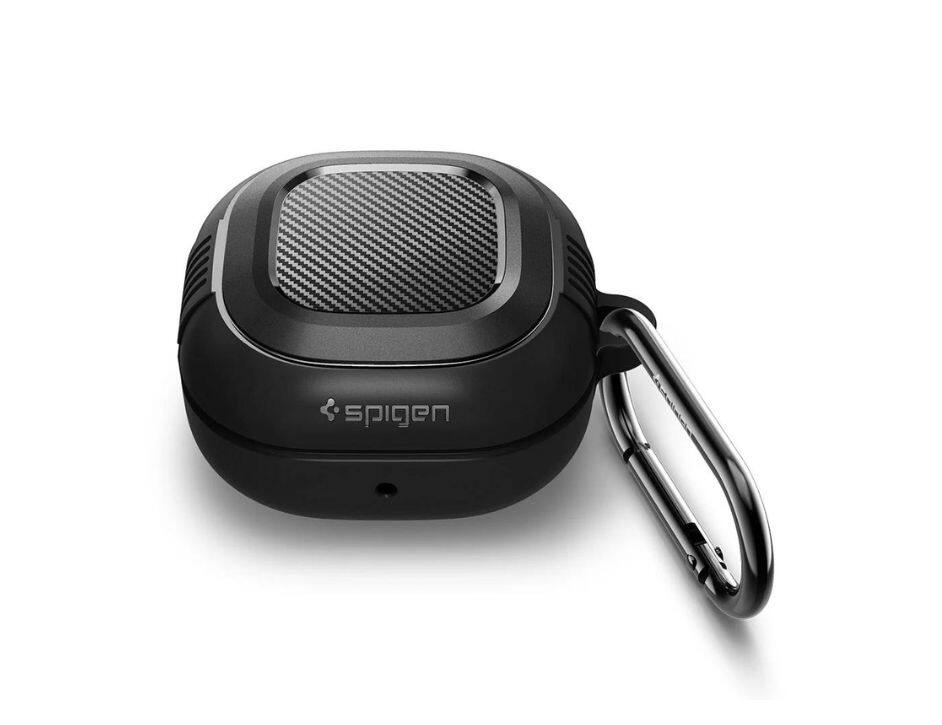 Back. Spigen - Spigen Galaxy Buds Live Core Armor Black Case For Sumsung Galaxy - Black.