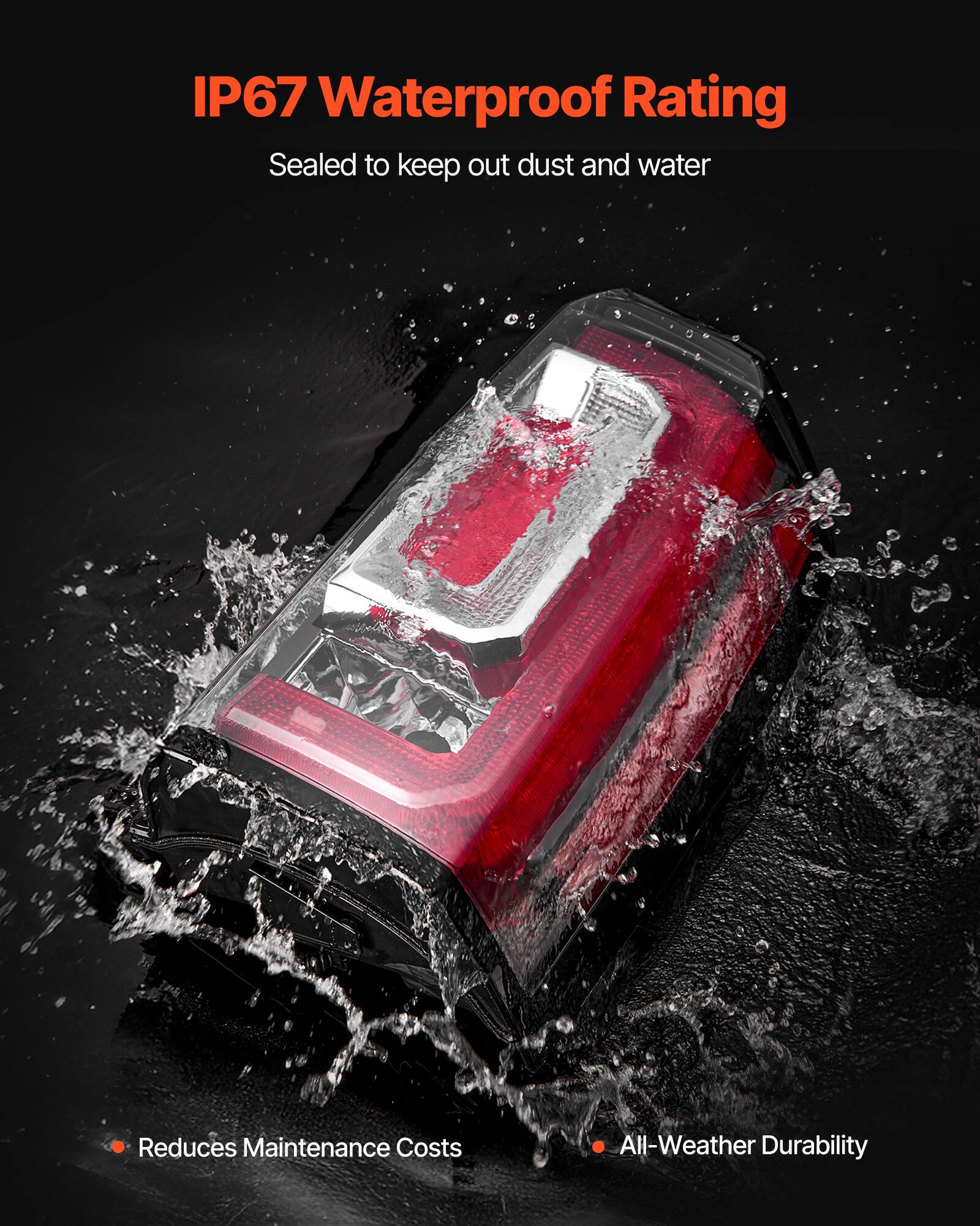 IP67 Waterproof Rating  
Sealed to keep out dust and water  

- Reduces Maintenance Costs  
- All-Weather Durability