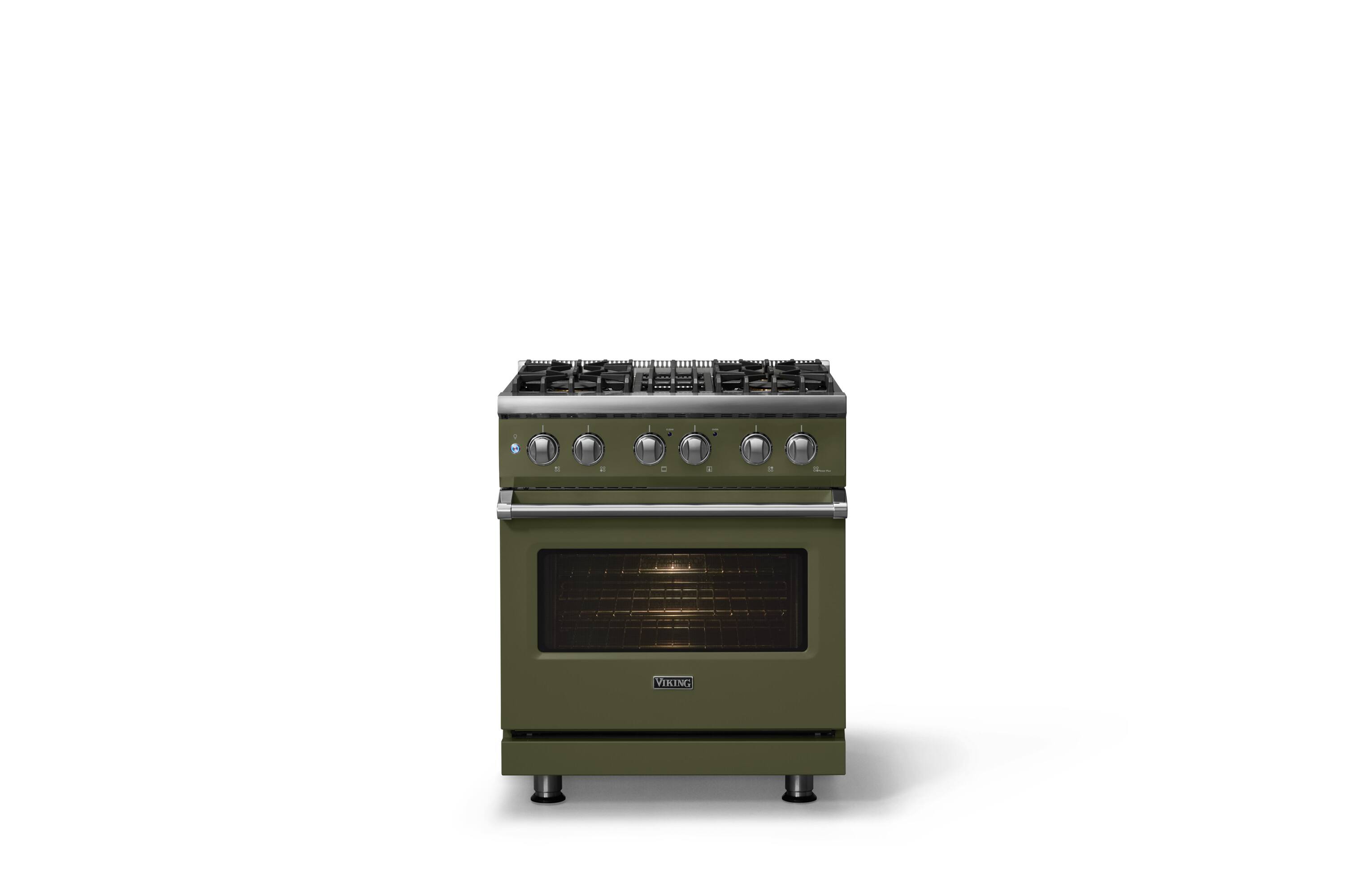 Alt View 1. Viking - 30 in. Wide 4 Burner Pro 5 Series 4.7 Cu. Ft. Freestanding Sealed Dual Fuel Convection Range - Martini - Martini.