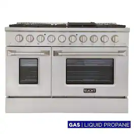Kucht - 48 in. 6.7 cu. ft. Propane Gas Range with Sealed Burners and Two Ovens - One Convection - in Stainless Steel - Stainless Steel