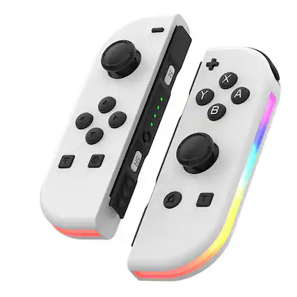 Front. YONWAY - Wireless RGB Gamepad Controller, Gamepads Joystick with Dual Vibration and Wake-up for Nintendo Switch/Lite/Oled - White.