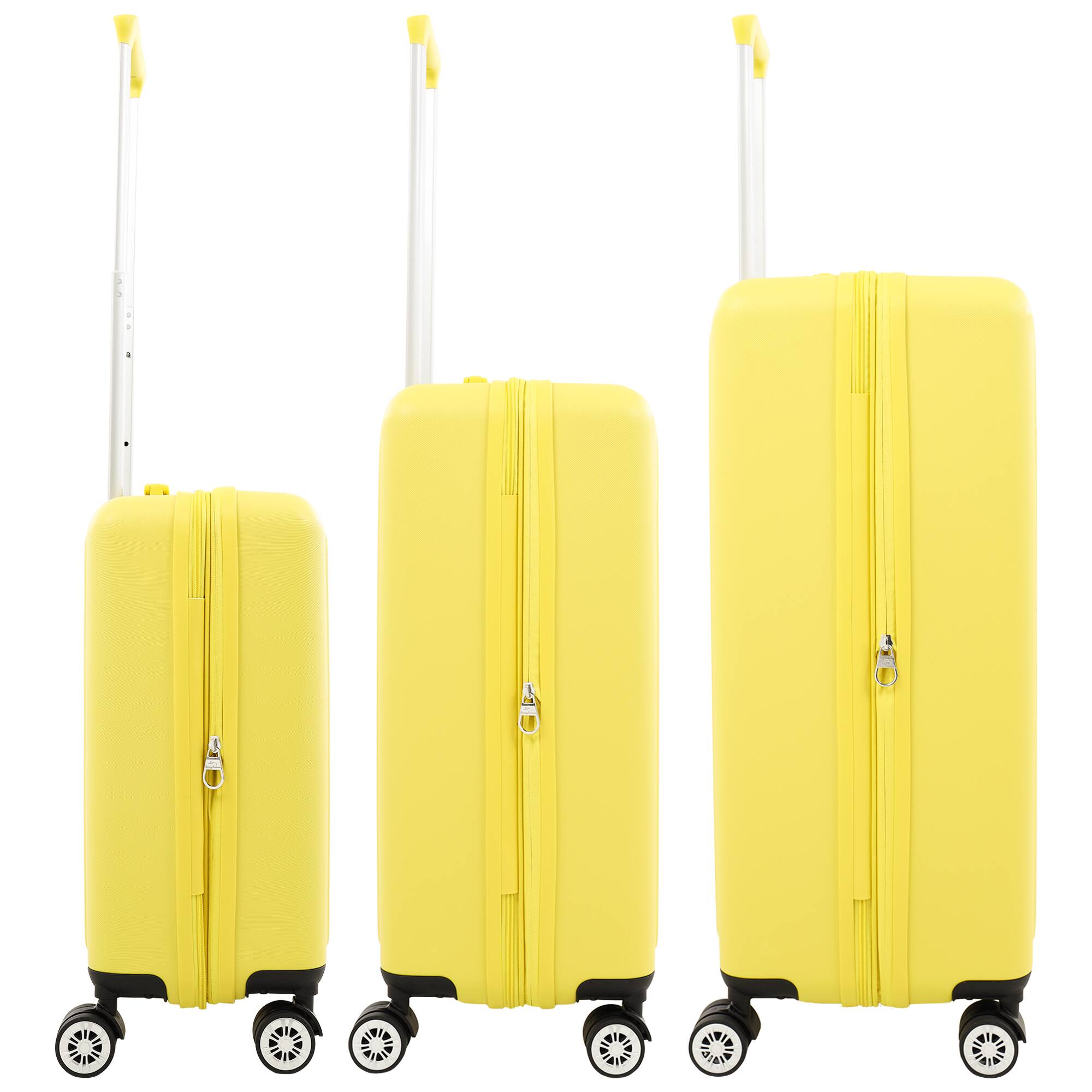 Left. Tommy Bahama - 3-Piece Hardside Luggage Set with 3D Pineapple – 30", 26" & 21.5" Spinner Suitcases - Yellow.