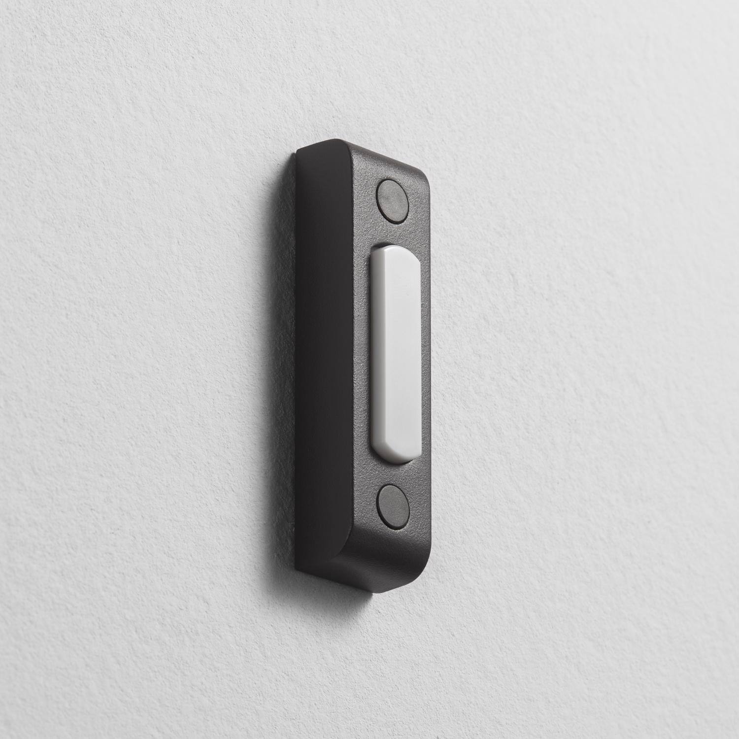 Left. HEATH ZENITH - Heath Zenith Oil Rubbed Bronze Brown Metal Wired Pushbutton Doorbell.