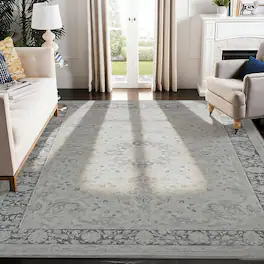 RYHNUYNE - 8x10 Area Rugs Living Room Rug Washable Vintage Boho Rug No Slip Stain Resistant Soft Carpet Indoor Floor Floral Carpets - Painting