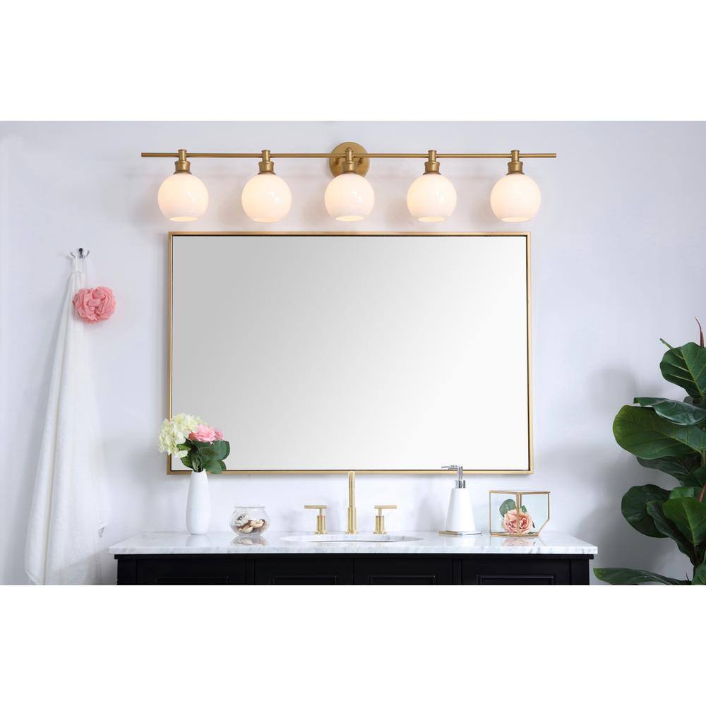 Living District - Collier 5 light Wall sconce - Brass And Frosted White Glass