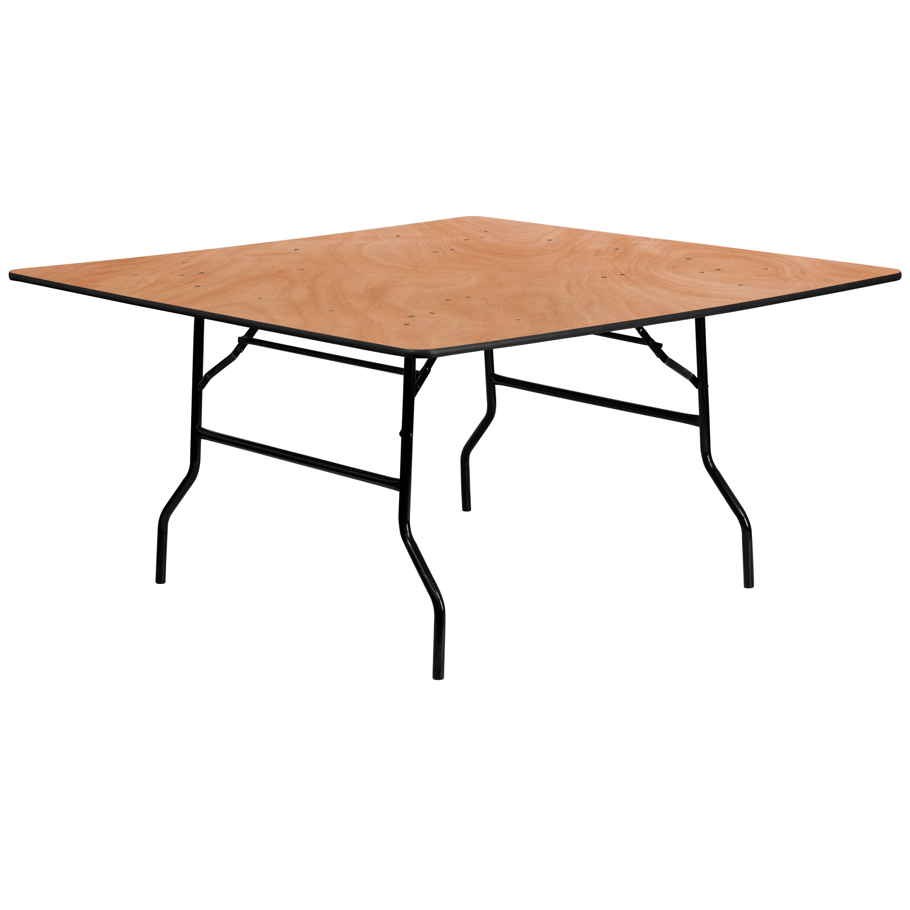 Front. Flash Furniture - Gerry 5-Foot Square Wood Folding Banquet Table - Natural.