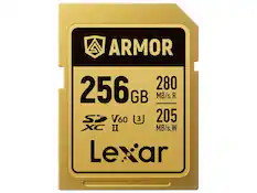 ARMOR 256 GB
280 MB/s R
205 MB/s W
V60
XC II
Lexar