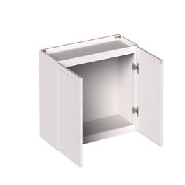 Boyel Living - 30-in W x 18-in H x 12-in D Slim Shaker RTA Kitchen Wall Cabinet with Soft-Close - Snow White