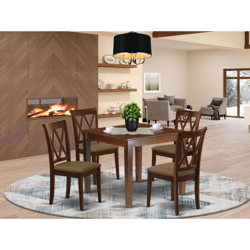 Left. East West Furniture - Dining Room Set Mahogany - Brown.
