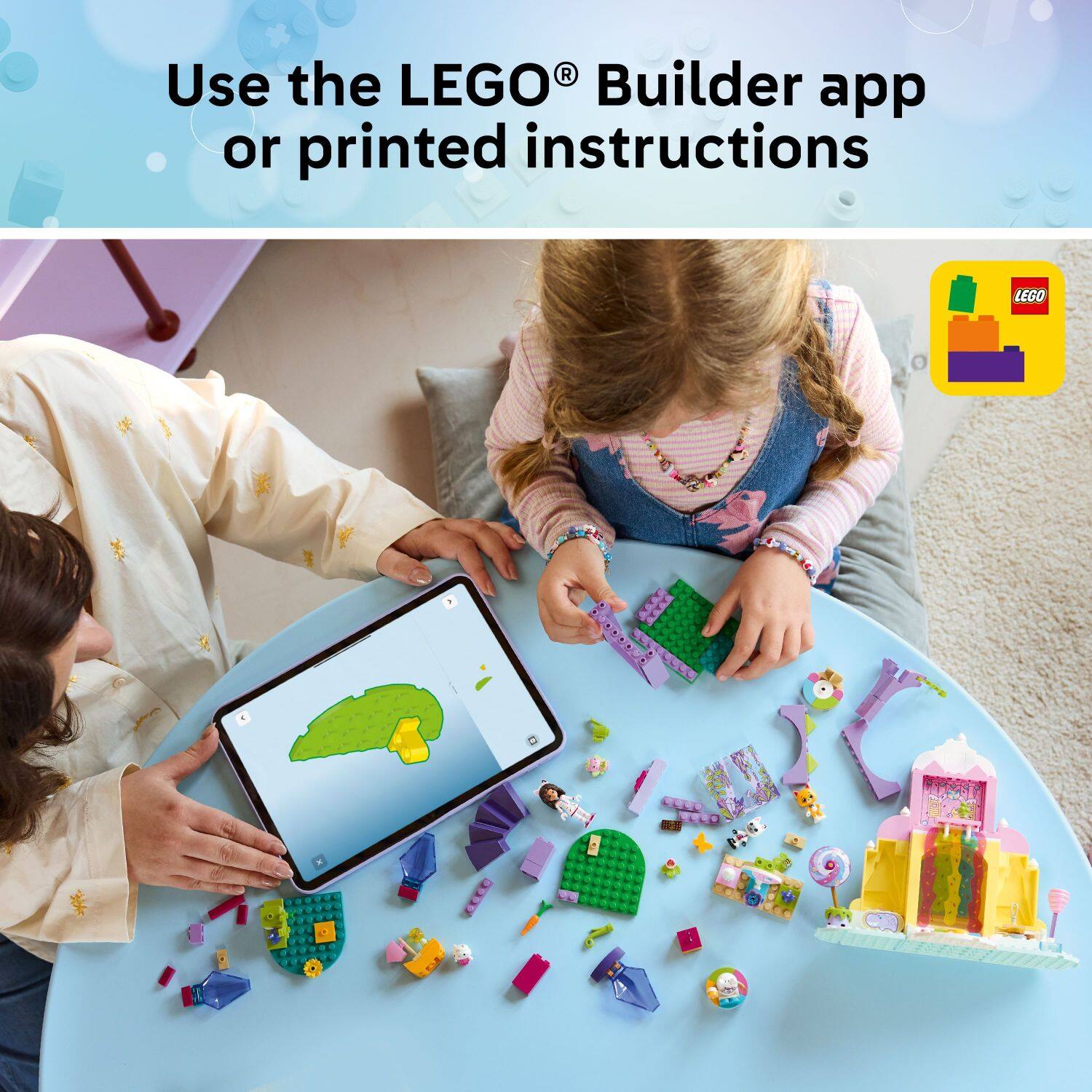 Use the LEGO Builder app or printed instructions LEGO